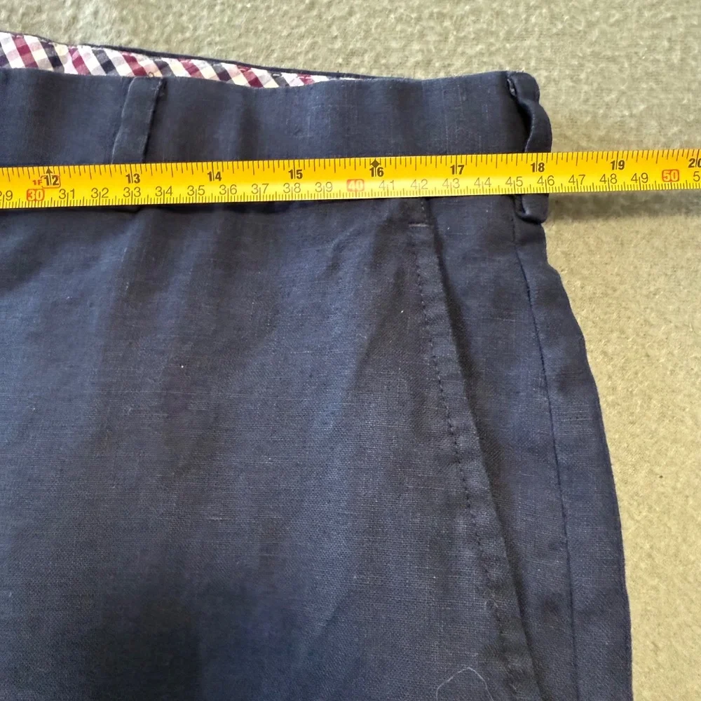 Brooks Brothers Fitzgerald Men’s 100% Linen Navy Pants Size‎ 43L/W37